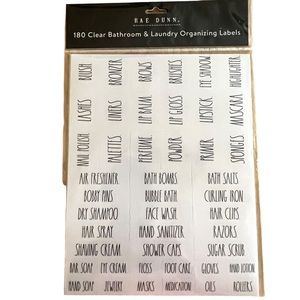 NEW Rae Dunn Clear BATHROOM & LAUNDRY ORGANIZING LABELS - NIP